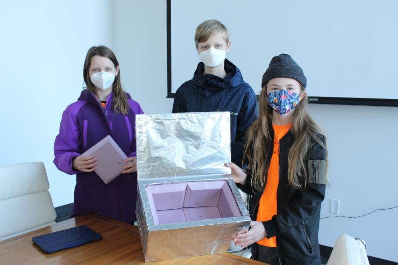 Students with new packaging design
